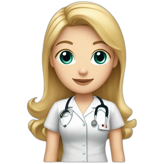 Nurse Blond white girl with 2 cats  one dark grey and one black emoji