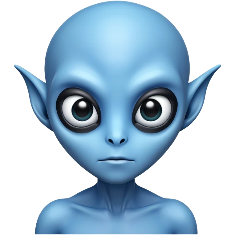 blue alien with big black eyes emoji