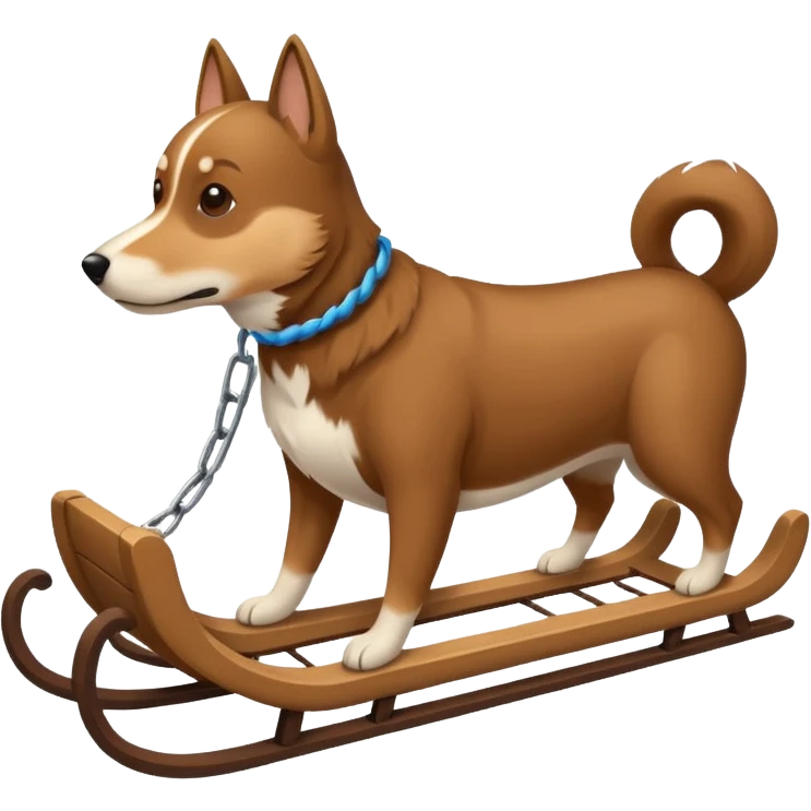 sled drives by dog emoji