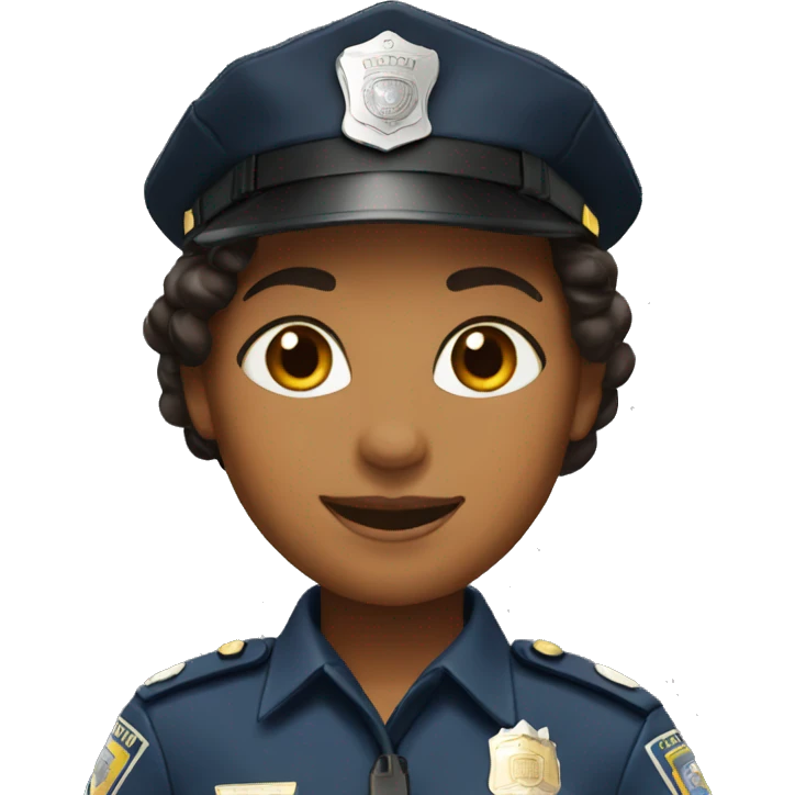 A police woman, brown skin, happy emoji