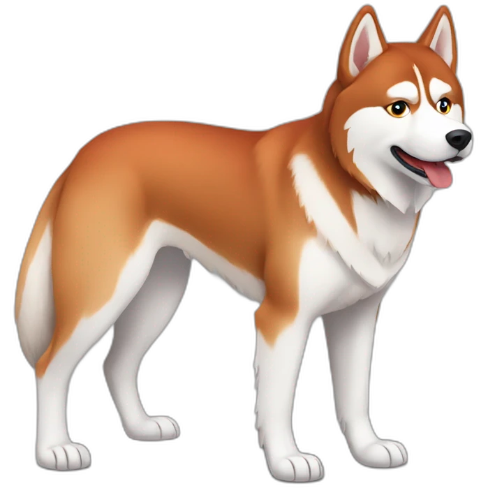 Red Siberian husky full body emoji