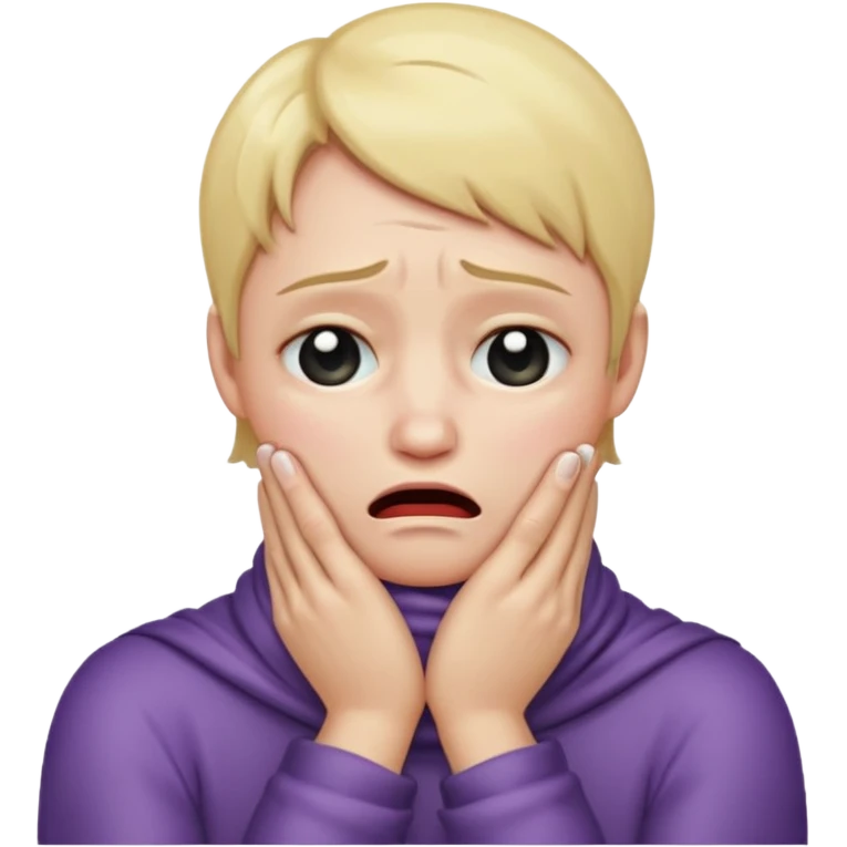 Plain crying emoji with two hands rapped around neck emoji