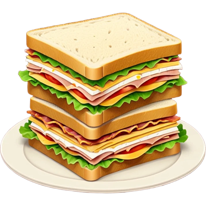 tall layered club sandwich with visible slices emoji