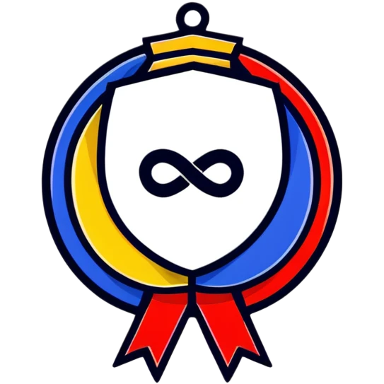 lifetime warranty badge with infinity symbol and medal ribbon emoji