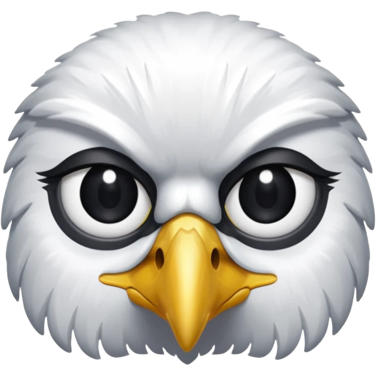 simple eagle emoji DOT eyes, only pupils, solid black , no iris, no Sclera emoji