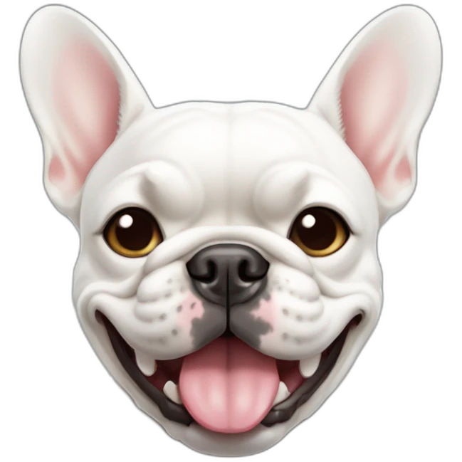 white-french-bulldog-winking-face emoji