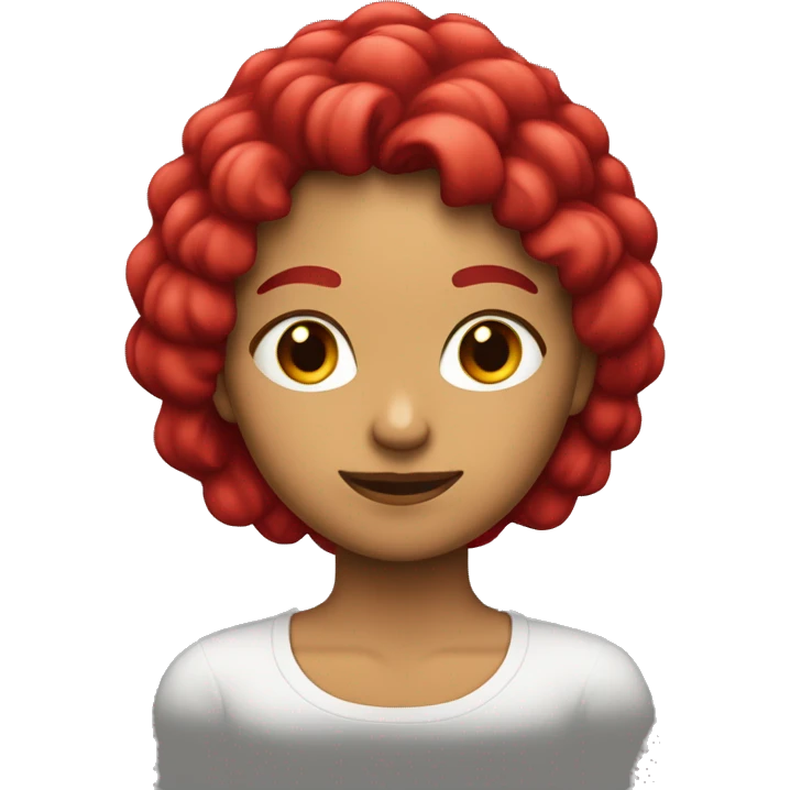 Chica con pelo rojo más o menos largo y ondulado  emoji