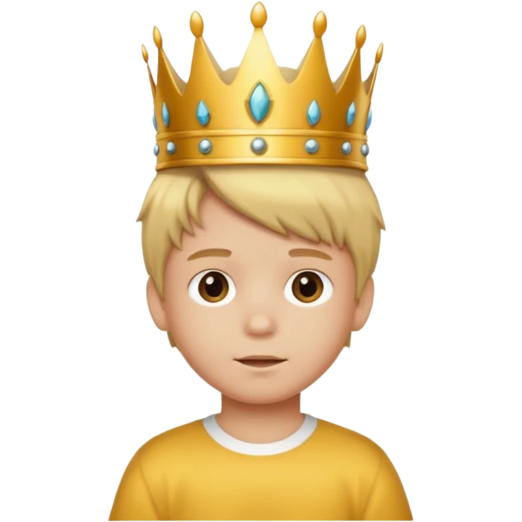 Niño con pelo mono y corona  emoji
