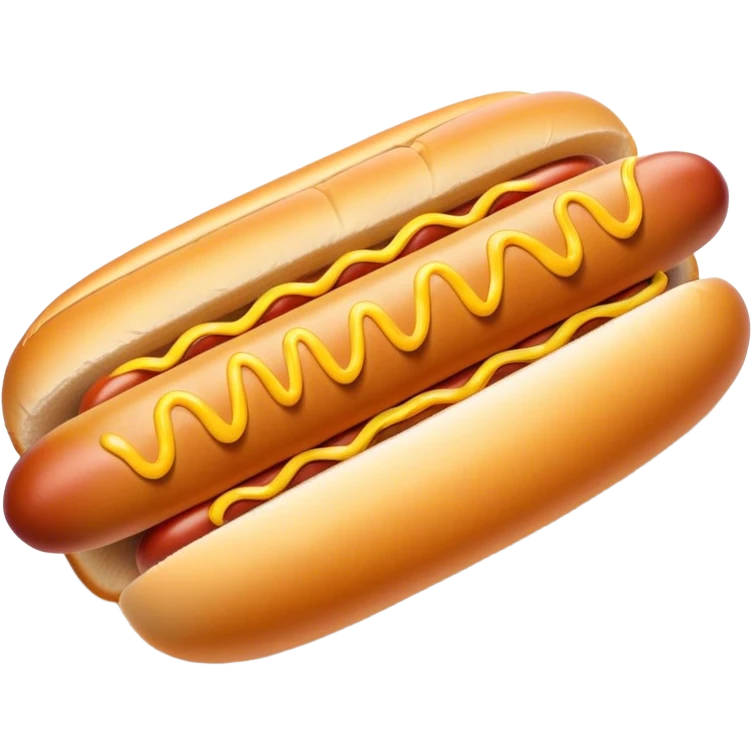 Cinematic Realistic Hot Dog Dish Emoji, featuring a classic hot dog in a bun topped with mustard and relish rendered with crisp textures and vibrant, dynamic lighting. emoji