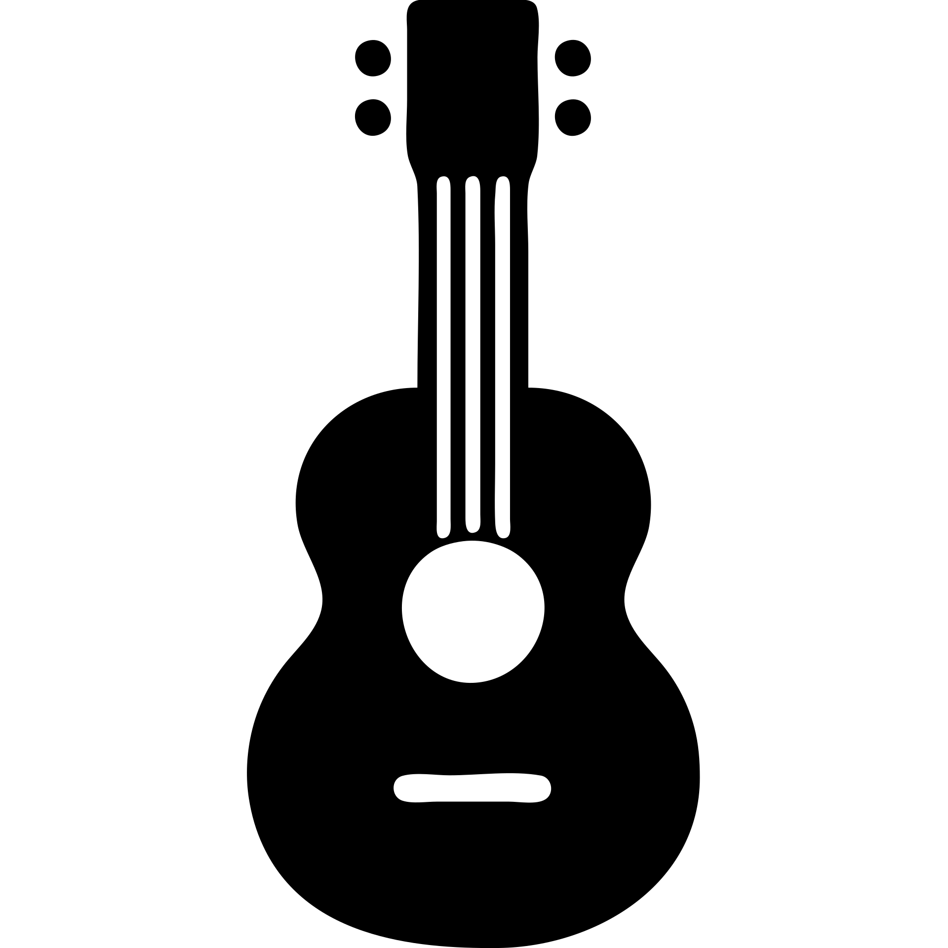 guitar icon, filled solid shape, no outline, strong visual impact emoji