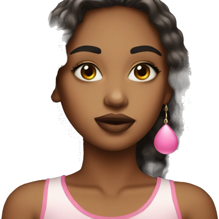 A girl wearing lipgloss emoji