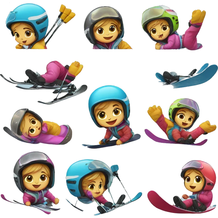 Skiing baby emoji