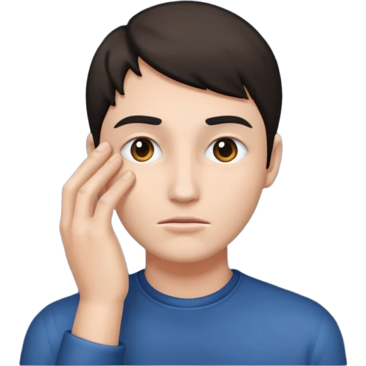 face with hand in front of face dramatic  emoji