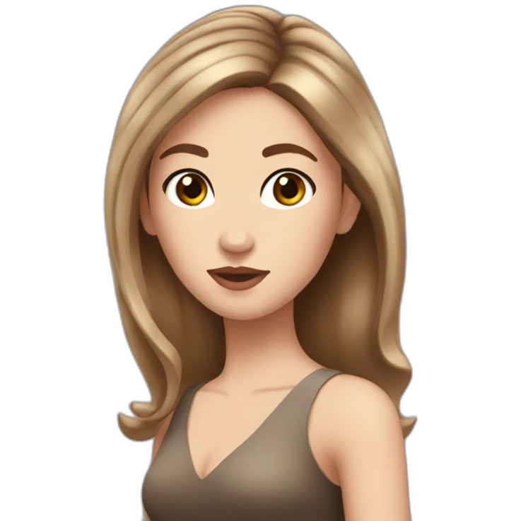 white pretty girl with  brown hair like gossip girl emoji