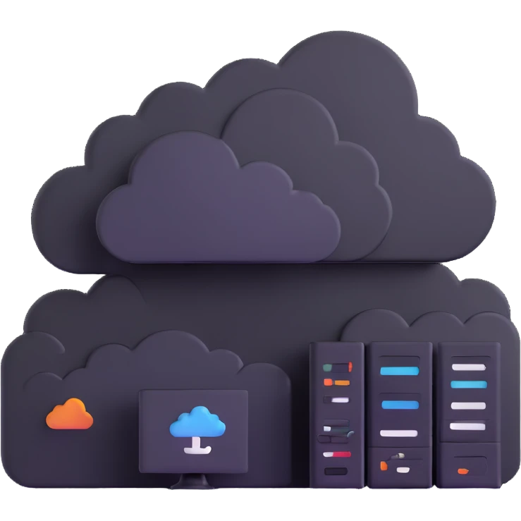 cloud server with data center logo emoji
