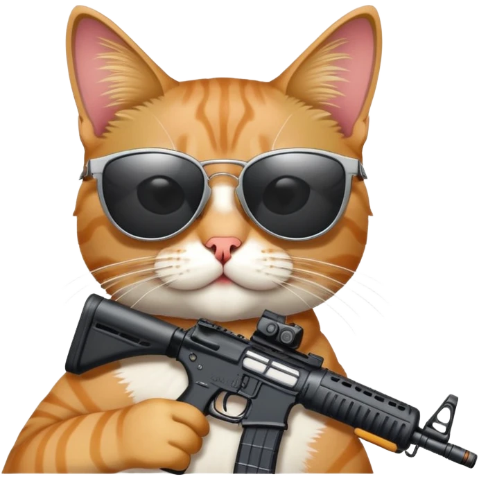 Cat with ar15 sunglasses  emoji