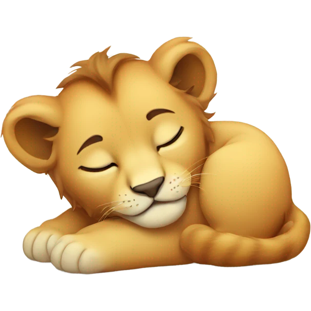 baby lion sleeping emoji
