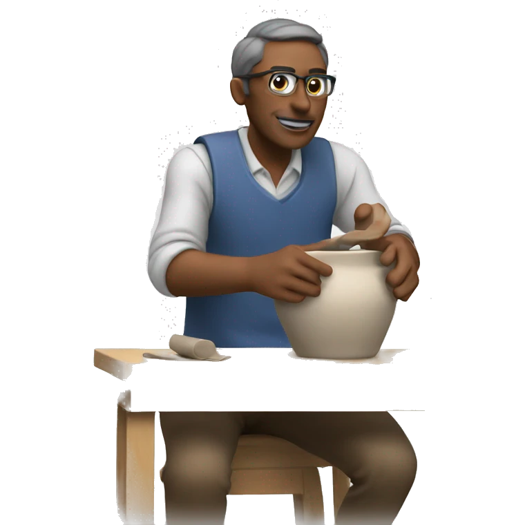 teacher making ceramics emoji