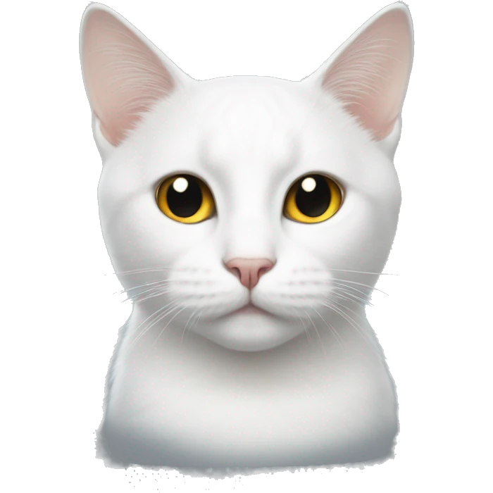 White cat with two black dots on head emoji