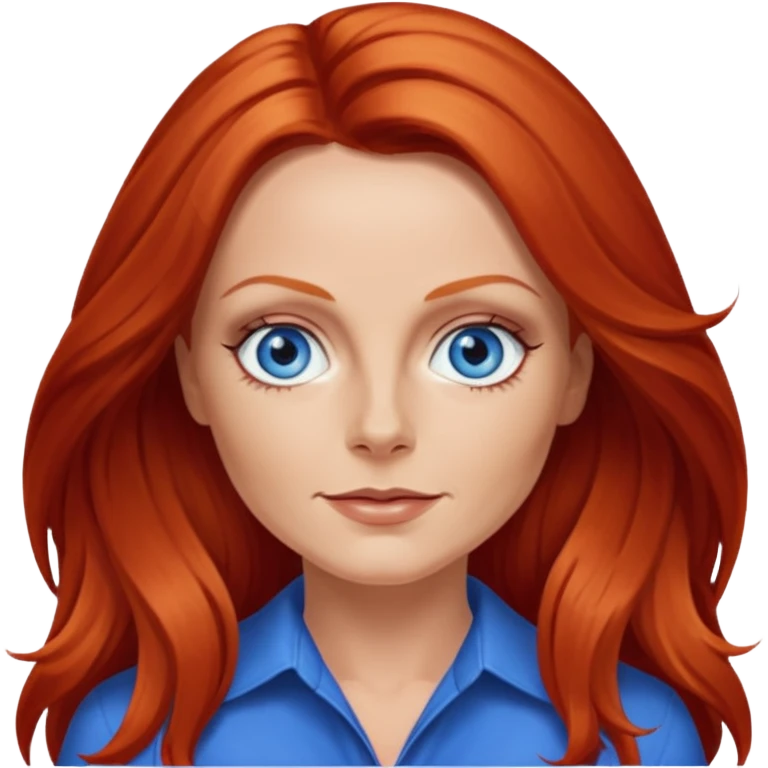 Geri Halliwell with blue eyes, long red hair emoji