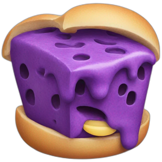 Purple snack with blue eues emoji
