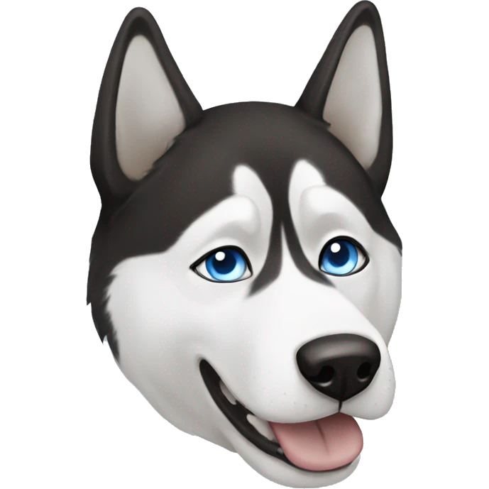 Black and white husky dog with a left blue eye and right brown eye  emoji