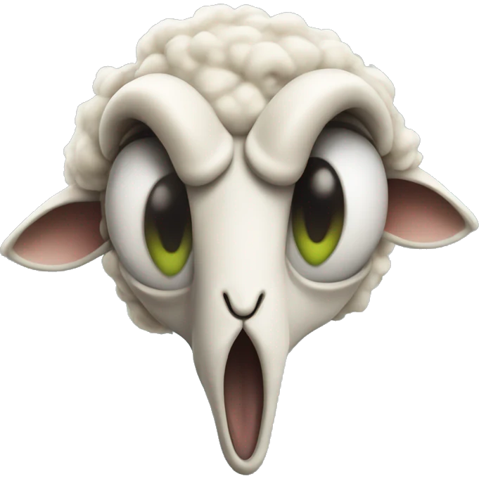classic alien face with sheep horn emoji