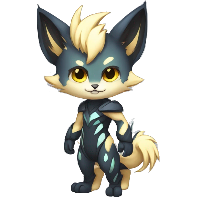 Anthro-Edgy-Cool-Contrast-Colors-Fantasy-Fur-Sona-Chibi-Shiny-Fakémon-Hybrid full body emoji