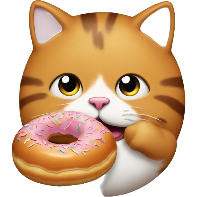 Fat cat eating a donut  emoji