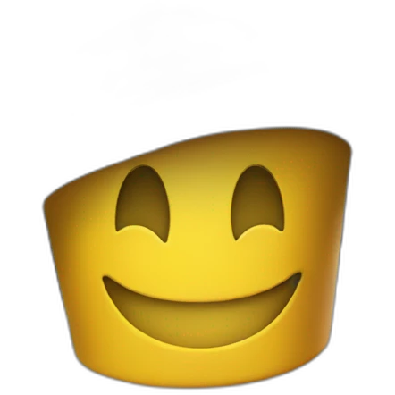Bucket hat and a large smile floatting into the void emoji