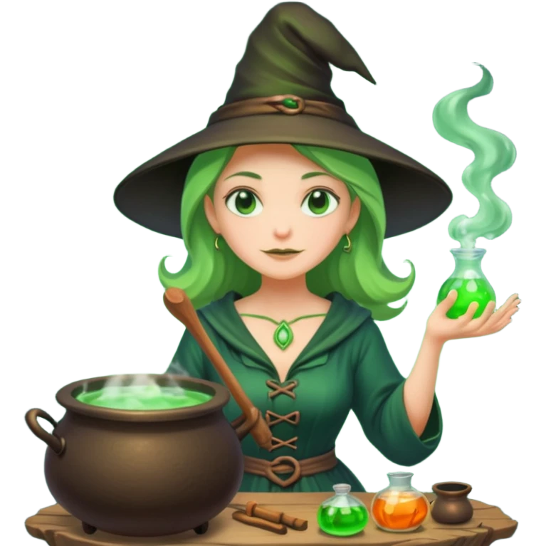 green witch cooking potion emoji
