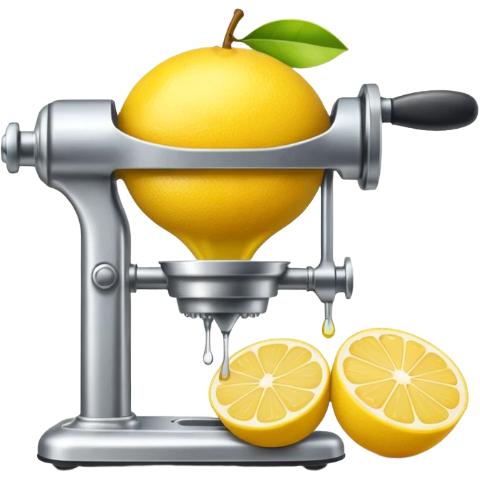 mac os icon fruit mechanical squeezer, lemon yellow bright crisp emoji