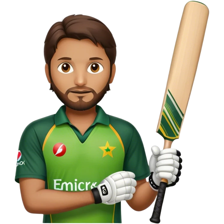 shahid afridi with bat emoji