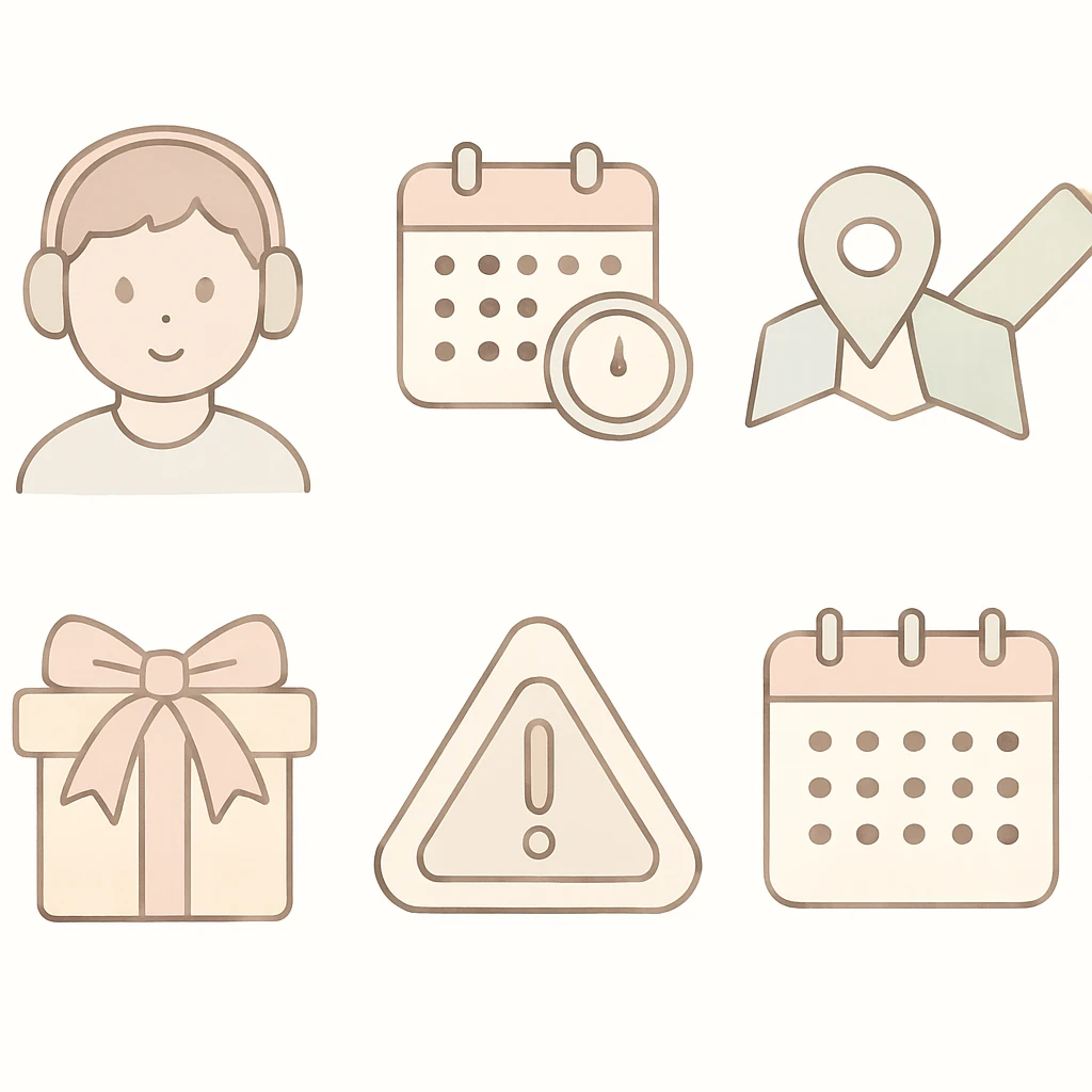 person with short hair and headphones, soft line avatar style, gentle lines and pastel hues emoji