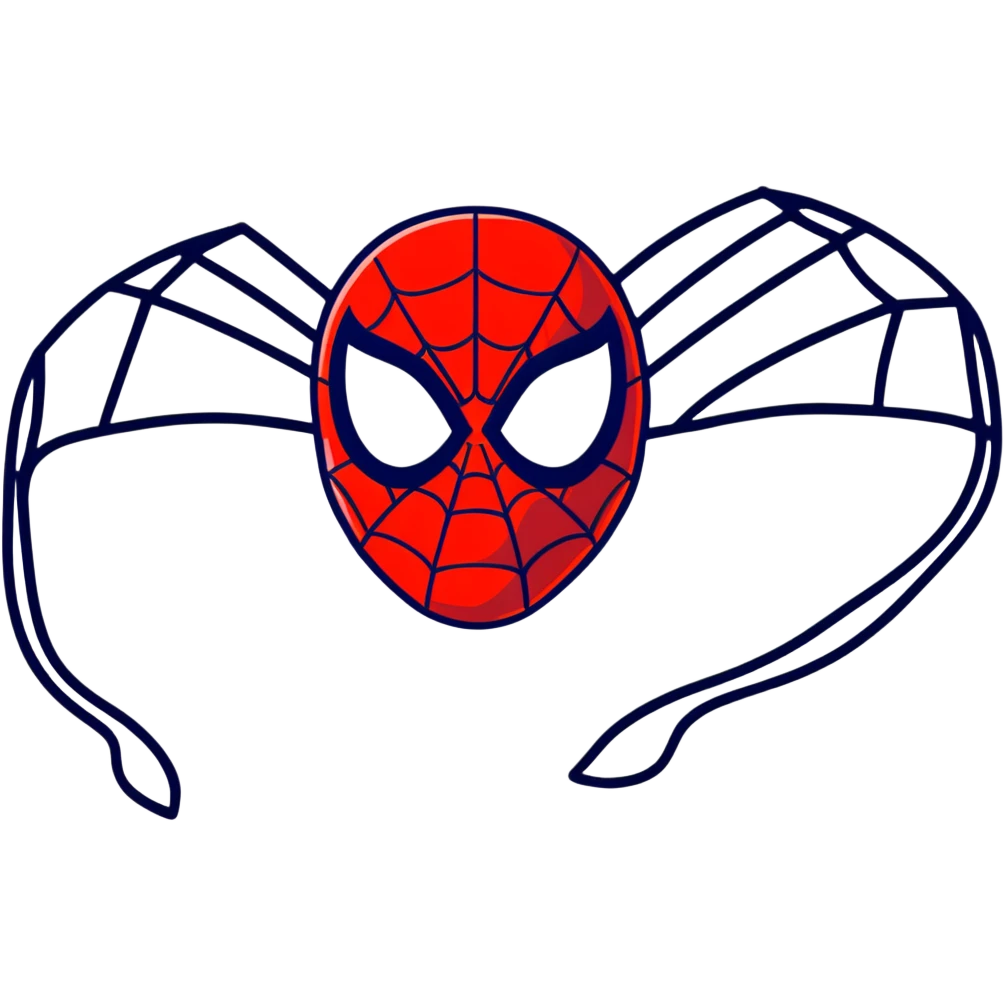 Spider-Man face mask only, classic red mask with white eyes emoji