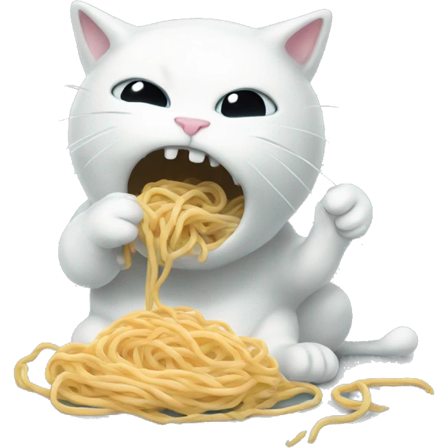 ghost cat eating noodl emoji