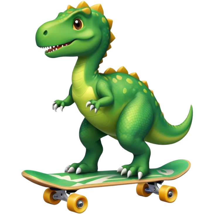 Dinosaur on a skateboard emoji