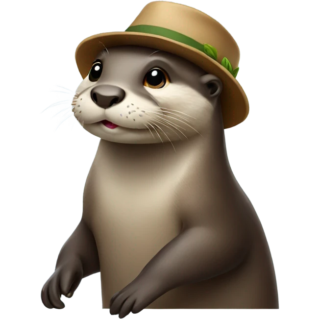 Otter wearing a hat emoji