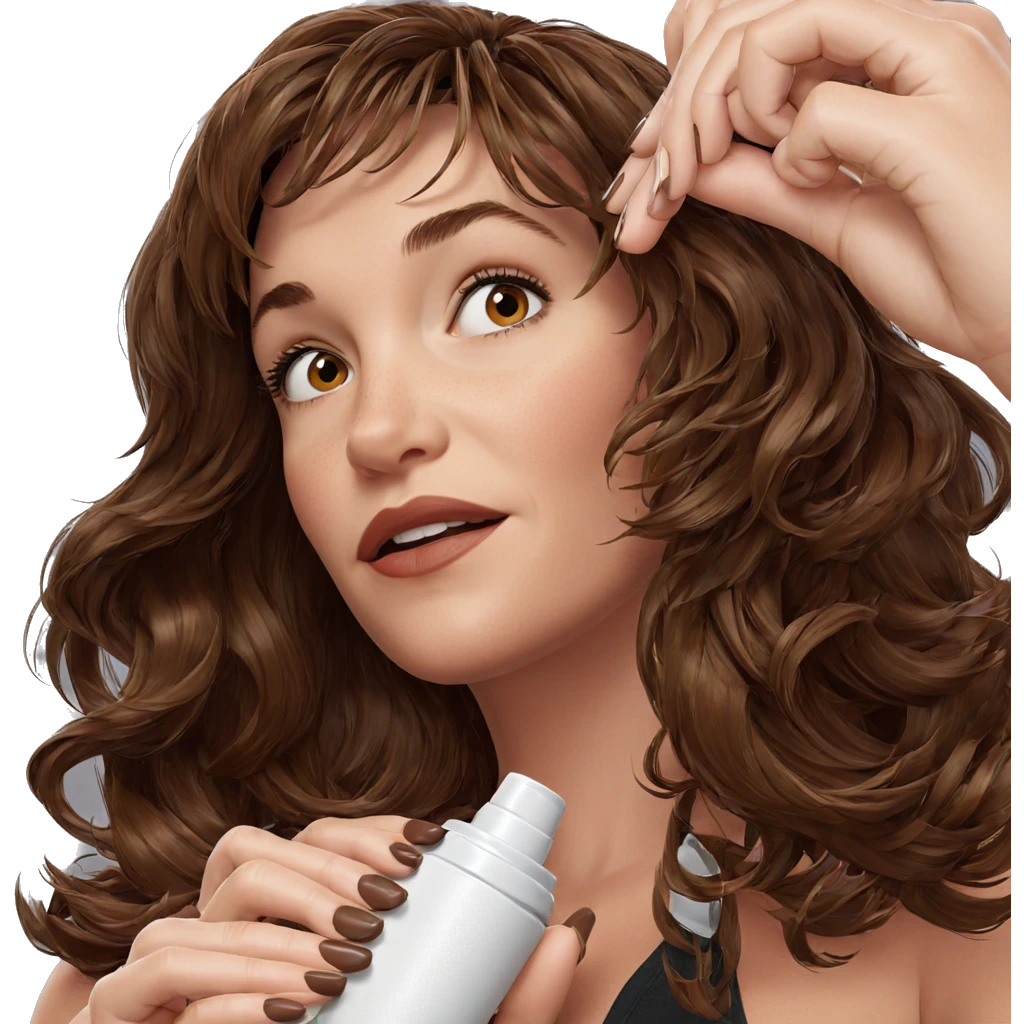 brown haired girl with polish emoji