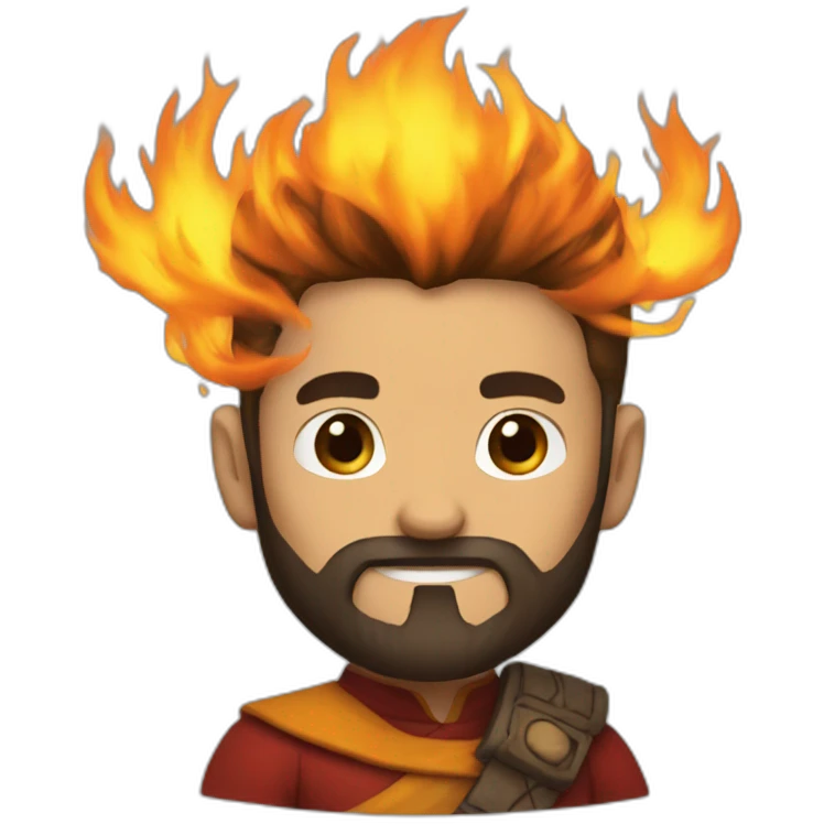Fire Bender with beard emoji