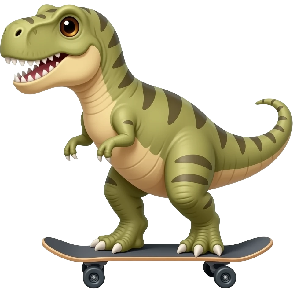 Dinosaur on a skateboard emoji