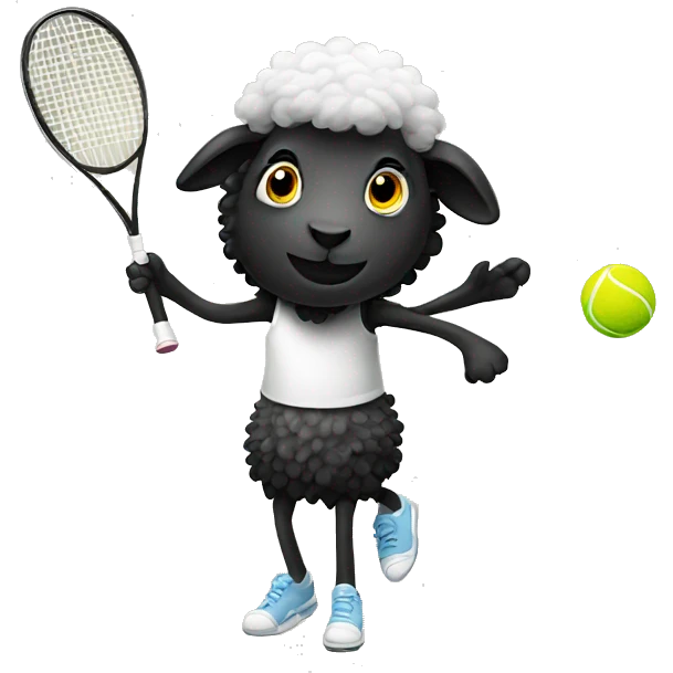 black sheep playing tennis  emoji