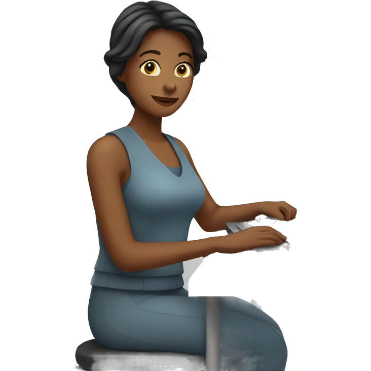 woman works with computer emoji