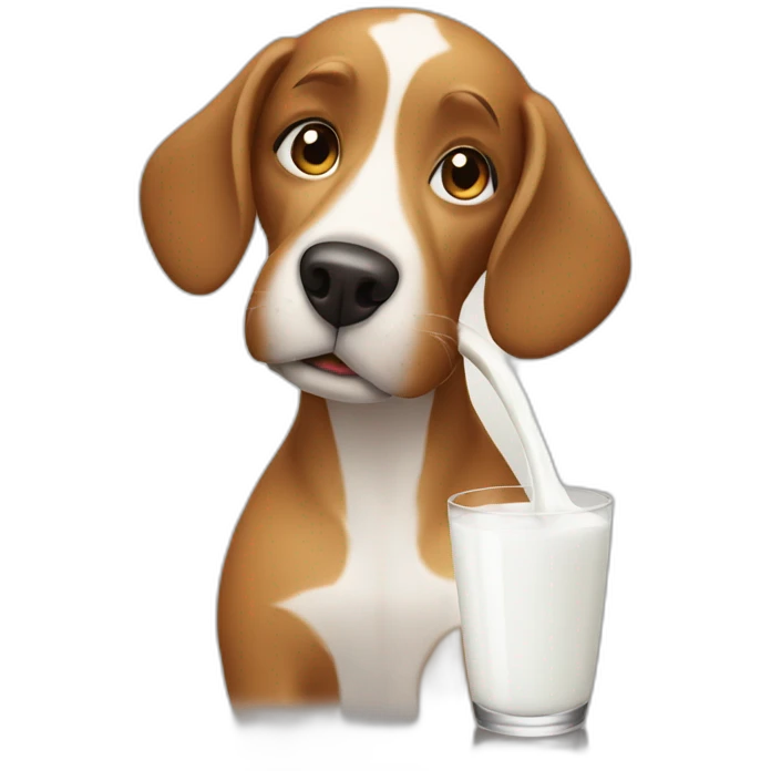 Dog drinking milk emoji