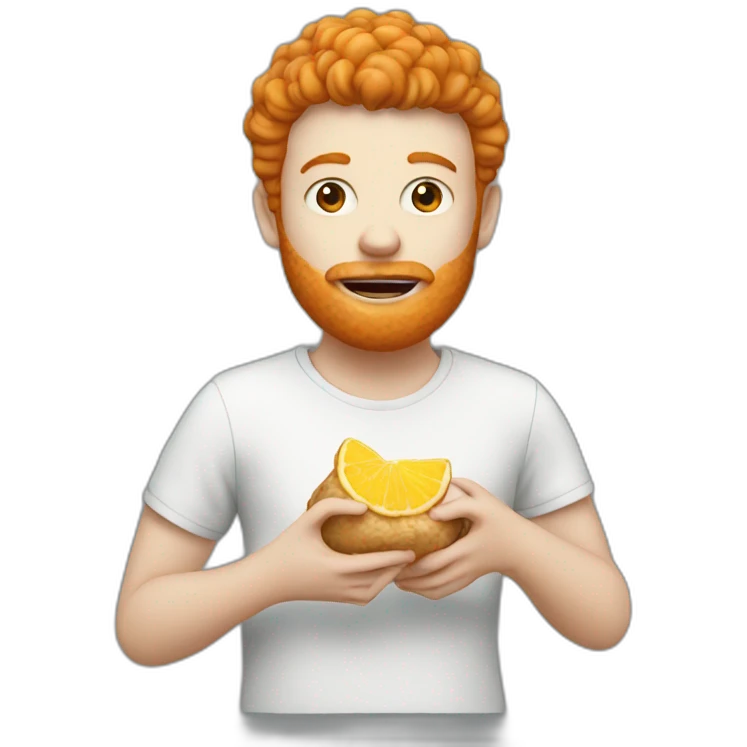A ginger eating a ginger emoji