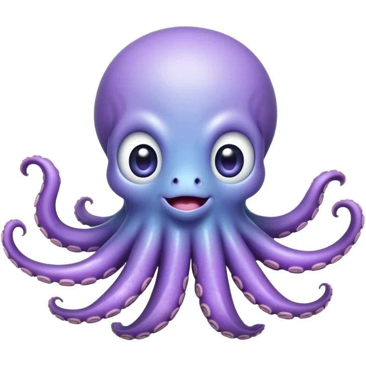 Cinematic Comical Baby Octopus Portrait Emoji, Tentacles slightly flared in a playful, exaggerated gesture, featuring a light blue-purple, rounded body with dramatically wide, hilariously expressive eyes full of surprise and innocent mischief, Simplified yet hilariously endearing features, highly detailed, glowing with a soft oceanic radiance, high shine, dramatic yet lovable, stylized with a dash of whimsical underwater mischief, soft glowing outline, capturing the essence of a delightfully silly little octopus that looks like it just made a clumsy, adorable mistake! emoji