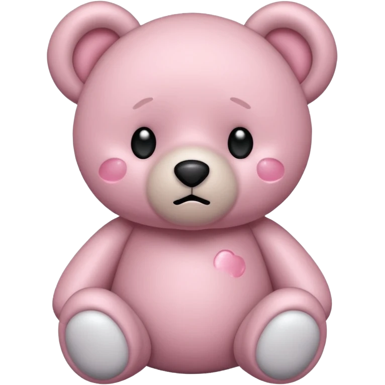 Hurt sad light pink teddy bear saying goodnight emoji