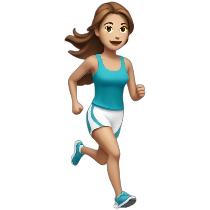 running white skin woman, brown hair emoji