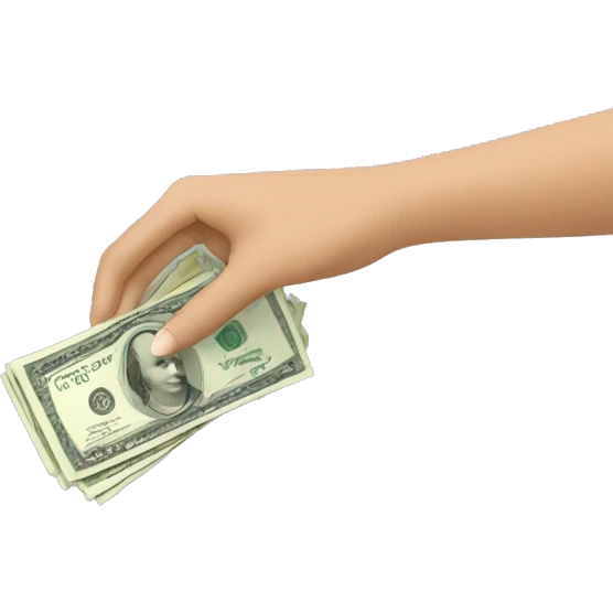 women hand giving money emoji