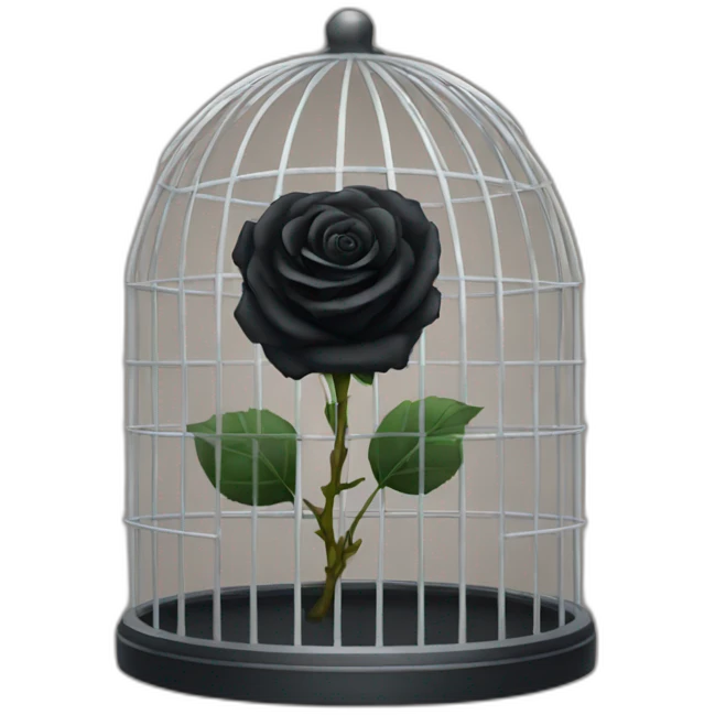 black rose in a cage emoji
